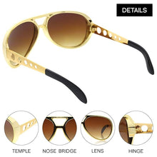 Load image into Gallery viewer, Elvis Gold Sunglasses | Details