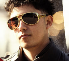 Load image into Gallery viewer, Elvis Gold Sunglasses | Male Model
