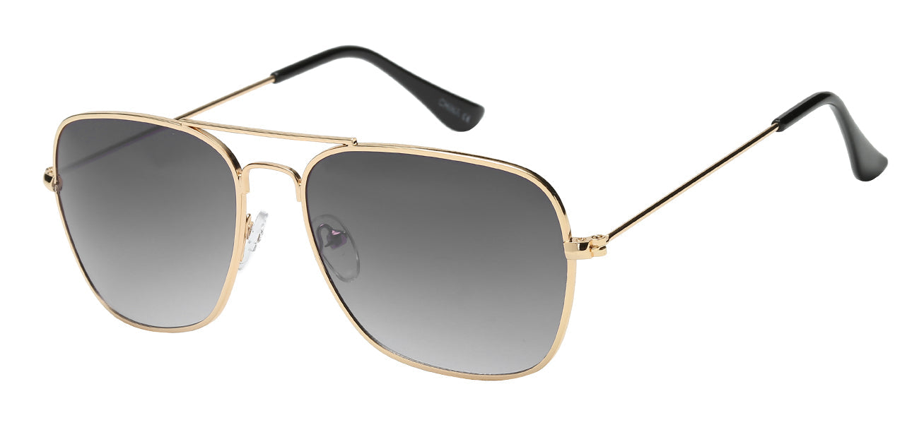 Aviator 112 Gold Smoke | Classic Square Pilot Sunglasses