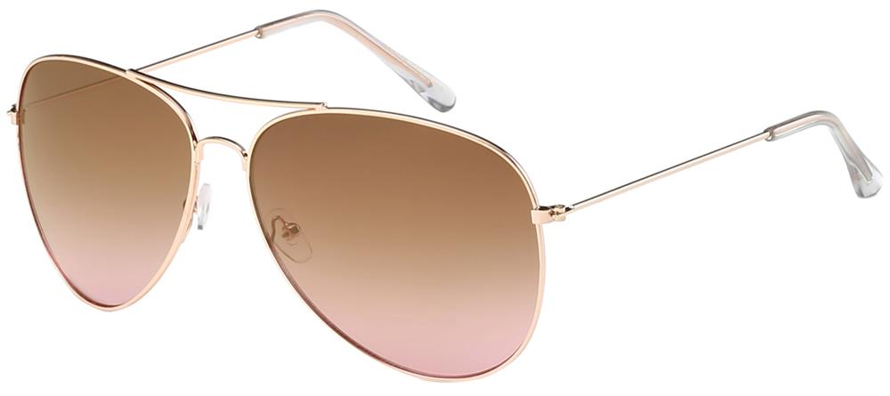 Aviator 106 Gold Brown-Pink | Classic Pilot Sunglasses