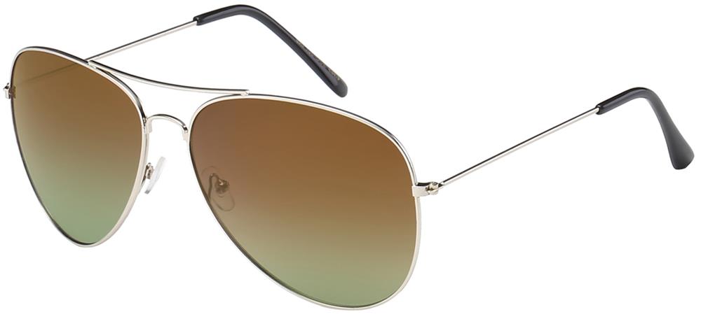 Aviator 106 Silver Brown-Grey | Classic Pilot Sunglasses