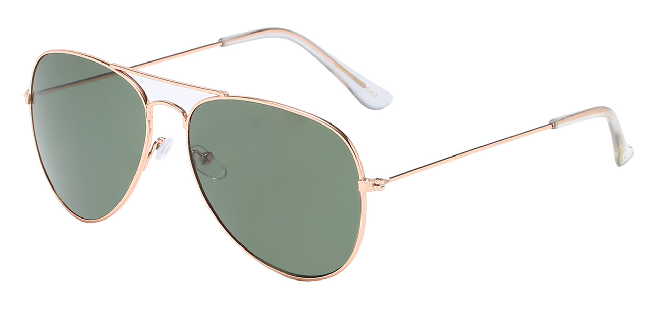 Aviator 101 Gold Green | Classic Pilot Sunglasses