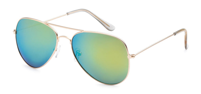 Aviator 101 Gold Yellow-Blue | Classic Pilot Sunglasses