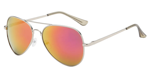 Aviator 109 Silver Purple-Yellow | Classic Pilot Sunglasses