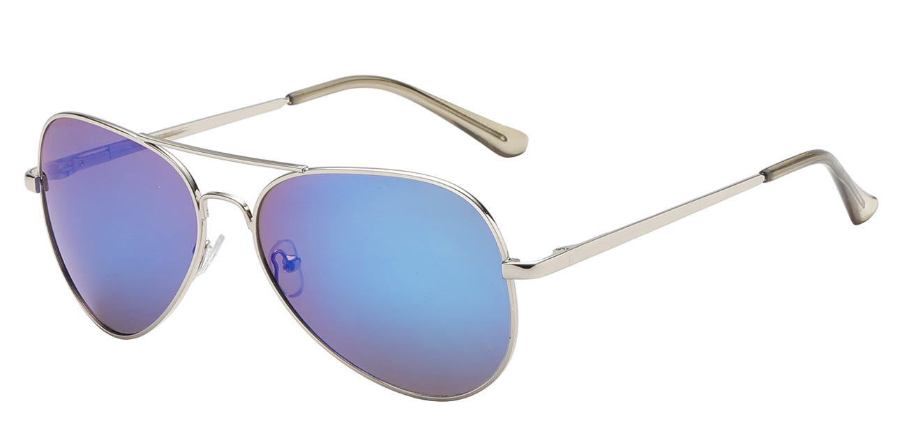 Aviator 109 Silver Blue Mirror | Classic Pilot Sunglasses