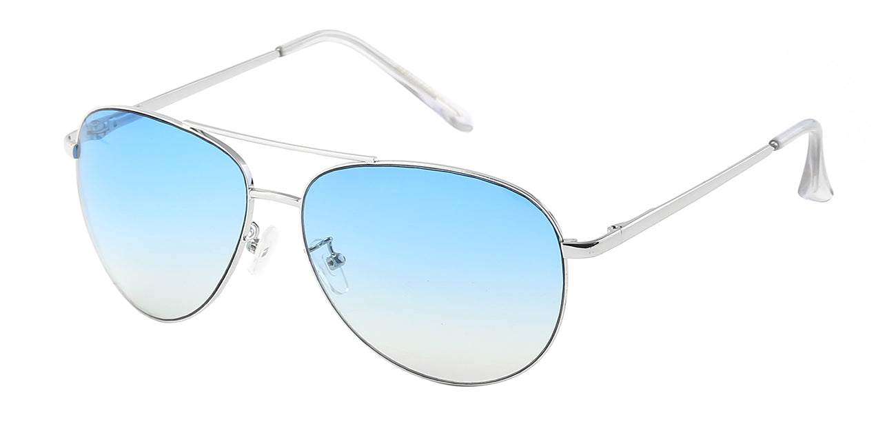 Aviator 111 Silver Blue-Yellow| Colorized Pilot Sunglasses