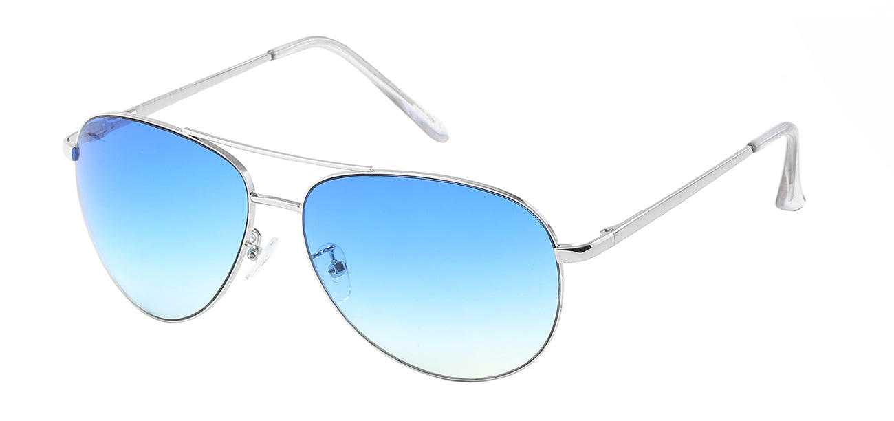 Aviator 111 Silver Blue-Clear| Colorized Pilot Sunglasses