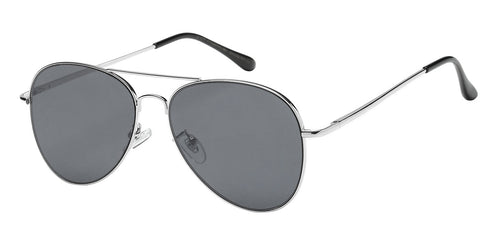 Aviator 588 Silver Black | Classic Pilot Sunglasses