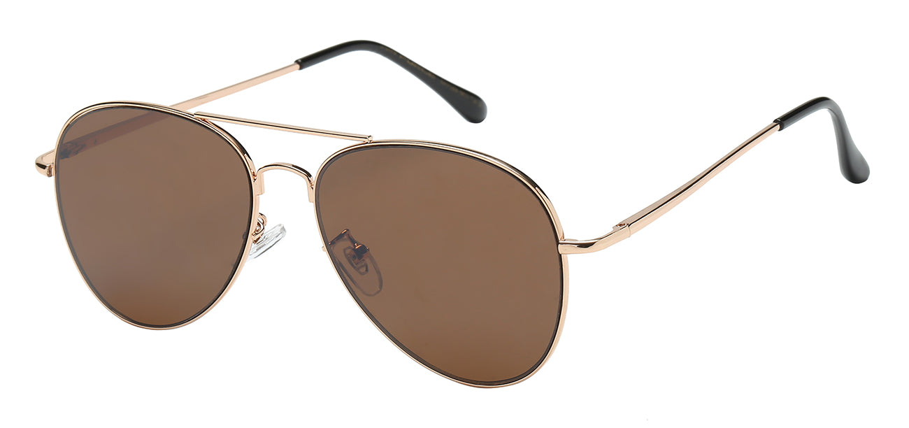 Aviator 588 Gold Brown | Classic Pilot Sunglasses