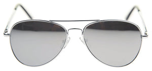 Aviator 30011 Silver Mirror Sunglasses | Front View