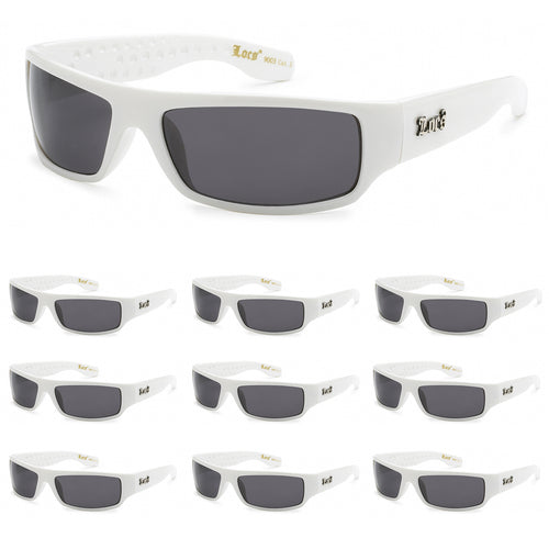 10 Pack Bulk Sunglasses | Locs 9003 White