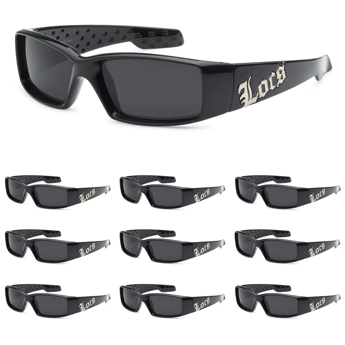 Locs Sunglasses 2-Pack - Black 52 & Black 58, Includes Microfiber Pouch