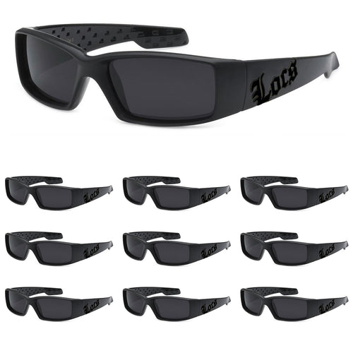 10 Pack Bulk Sunglasses | Locs 9052 Matte