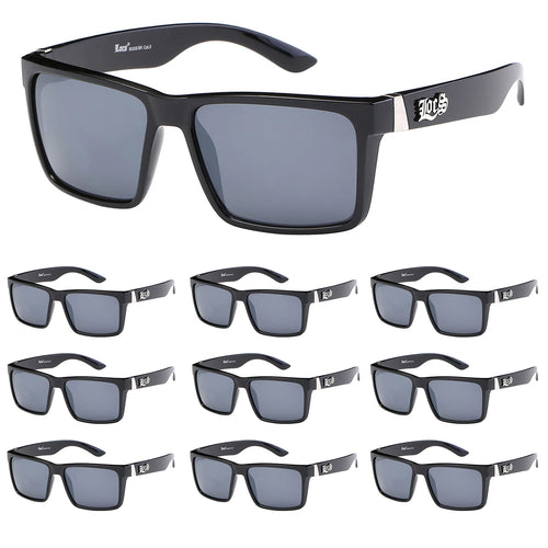 10 Pack Bulk Sunglasses | Locs 91102 Black