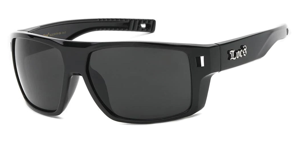 Locs 91179 Black Sunglasses | Gangster Men's Big Wrap Biker Locs 91179 Black Sunglasses | Gangster Men's Big Wrap Biker