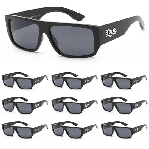 10 Pack Bulk Sunglasses | Locs 91182 Black