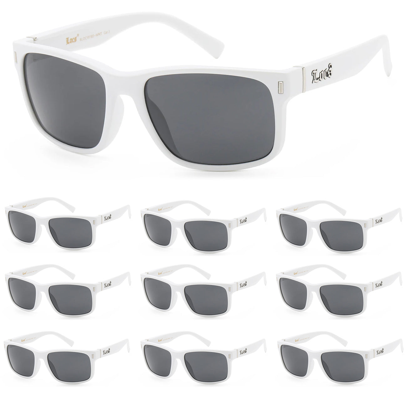 10 Pack Bulk Sunglasses | Locs 91185 White