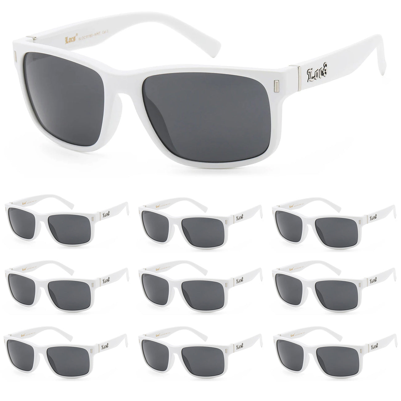 10 Pack Bulk Sunglasses | Locs 91185 White