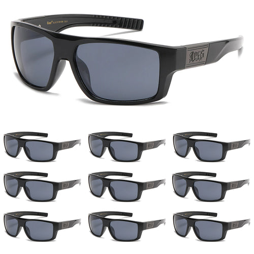 10 Pack Bulk Sunglasses | Locs 91195 Black