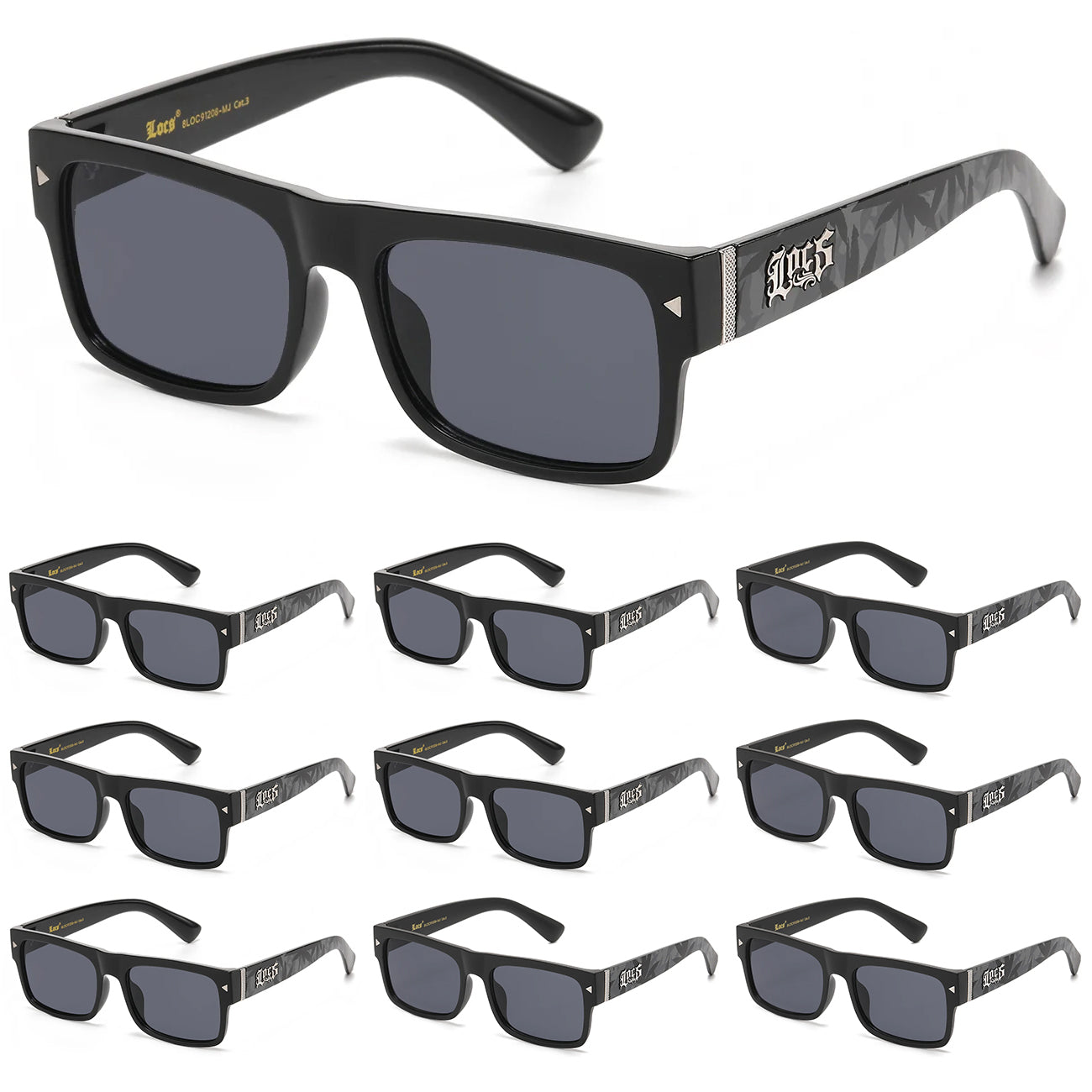 10 Pack Bulk Sunglasses | Locs 91208 MJ Mix