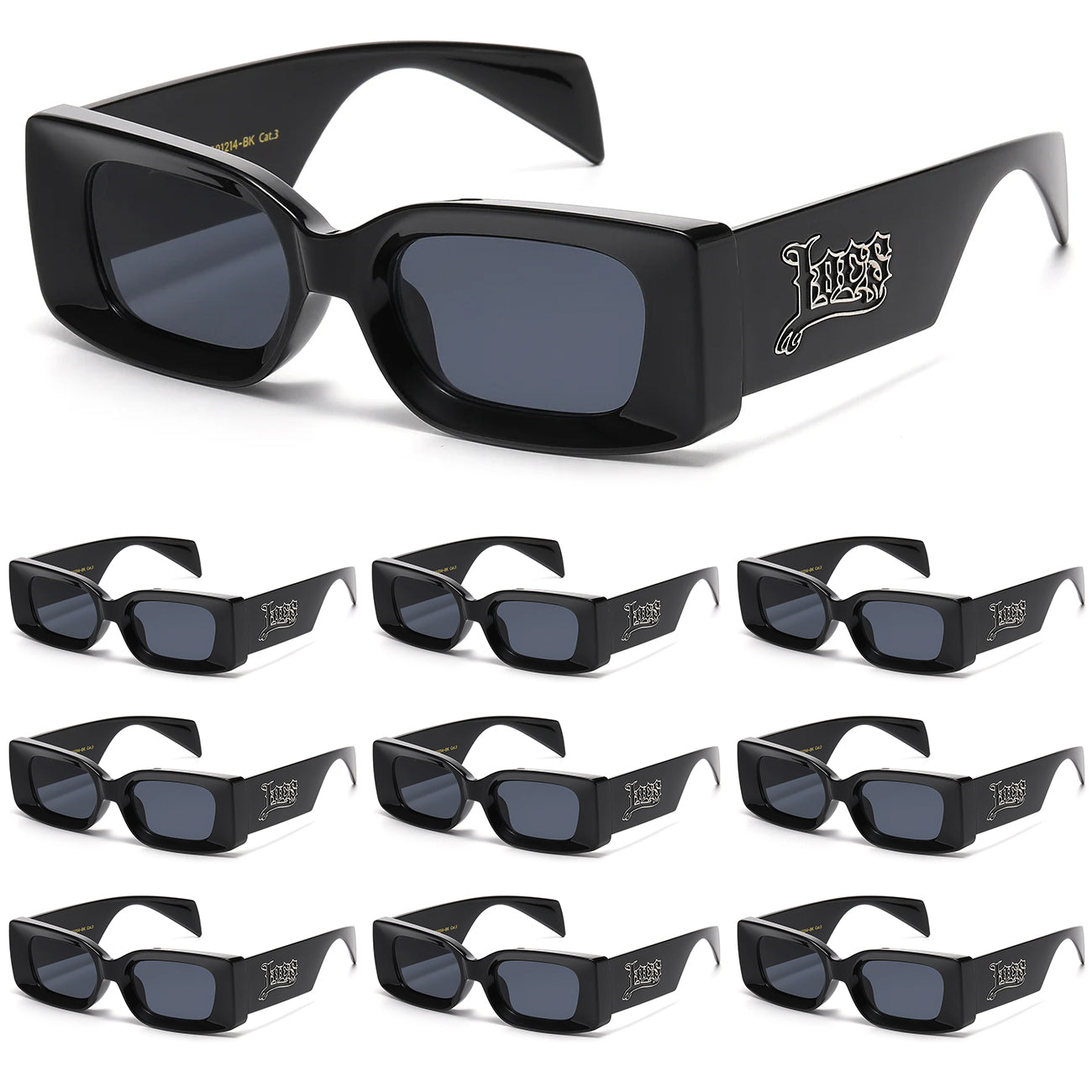 10 Pack Bulk Sunglasses | Locs 91214 Black