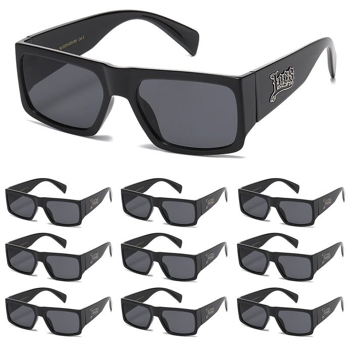 10 Pack Bulk Sunglasses | Locs 91229 Black