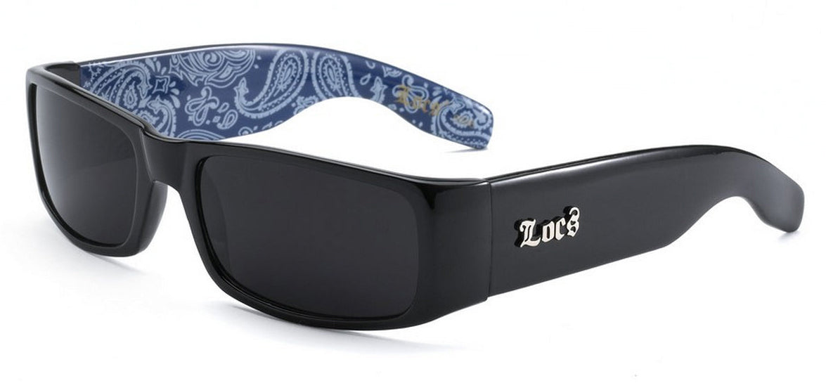 Locs 9006 Blue BANDANA Black Sunglasses | Gangster Cholo OG
