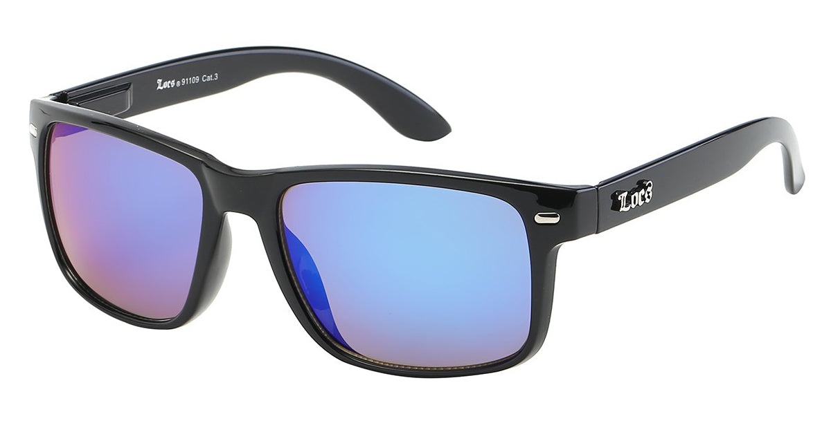 Locs 91109 Black Blue Mirror | Gangster Sunglasses