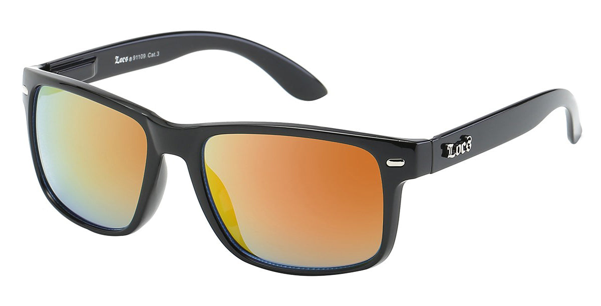 Locs 91109 Black Yellow Mirror | Gangster Sunglasses