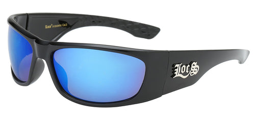 Locs 91139 Black Blue Mirror | Gangster Sunglasses