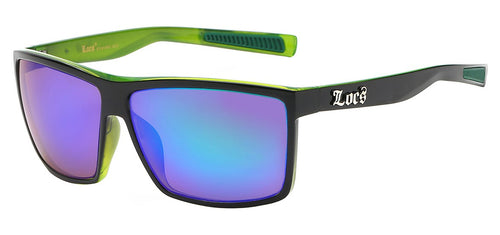 Locs 91141 Black Green | Gangster Sunglasses